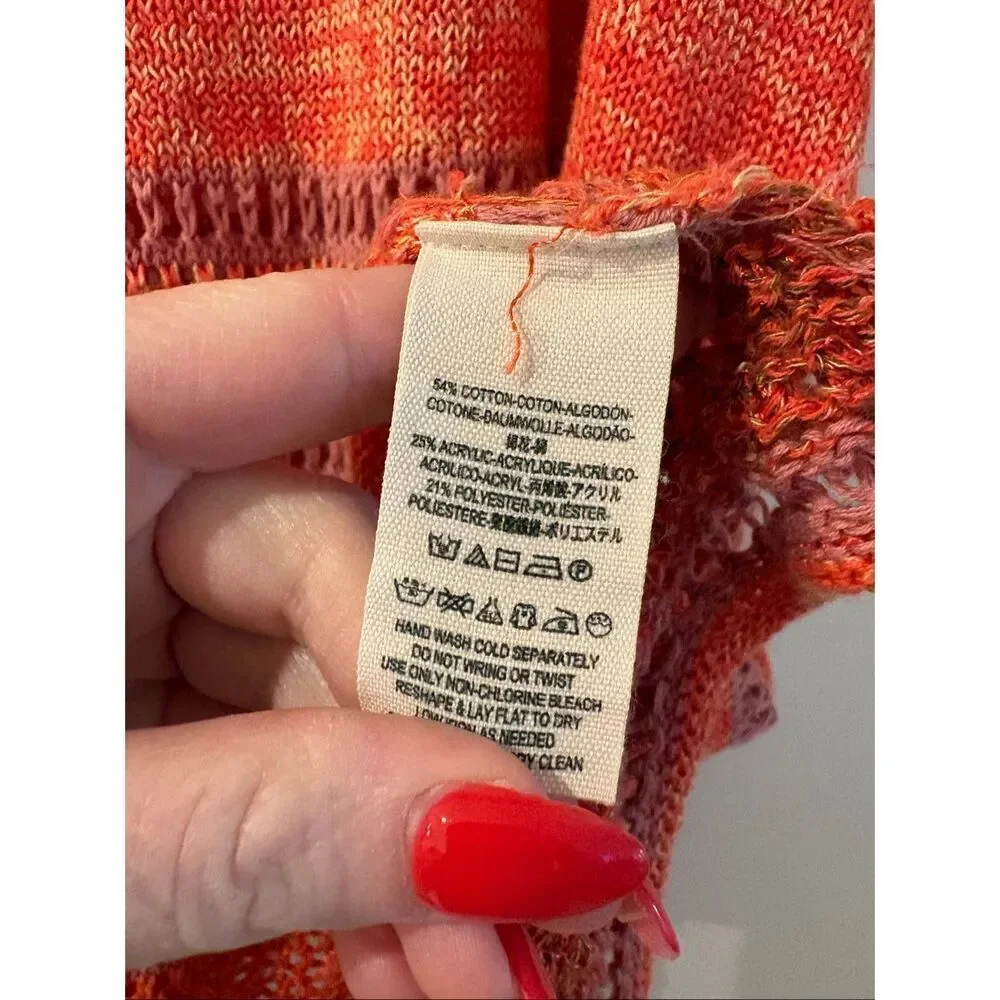 Free People Live Bird Open Weave Knit Boho Tank Top XS